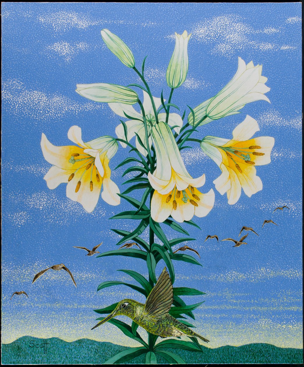 Early Birds, 2011 (akryl på calico) af Pat Scott