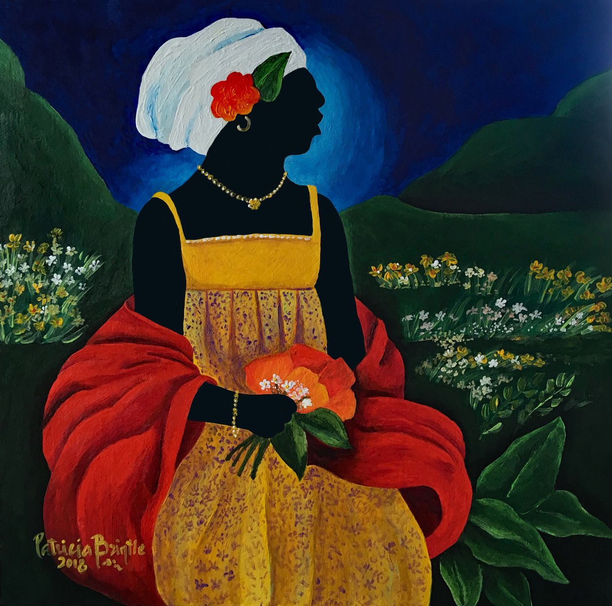 Abigail, 2018 (akryl på træ) af Patricia Brintle