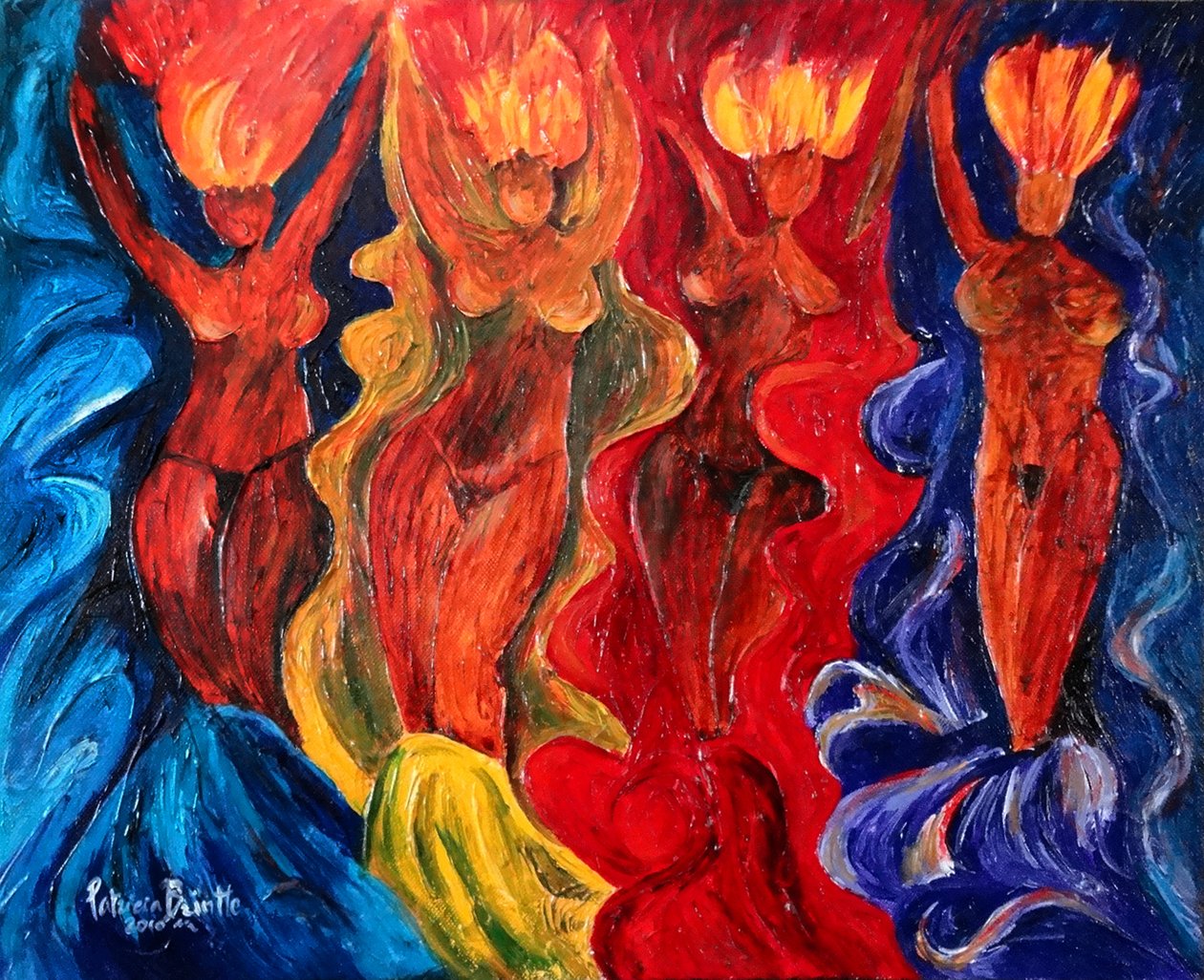 Carnavalesque, 2010 (akryl på lærred) af Patricia Brintle