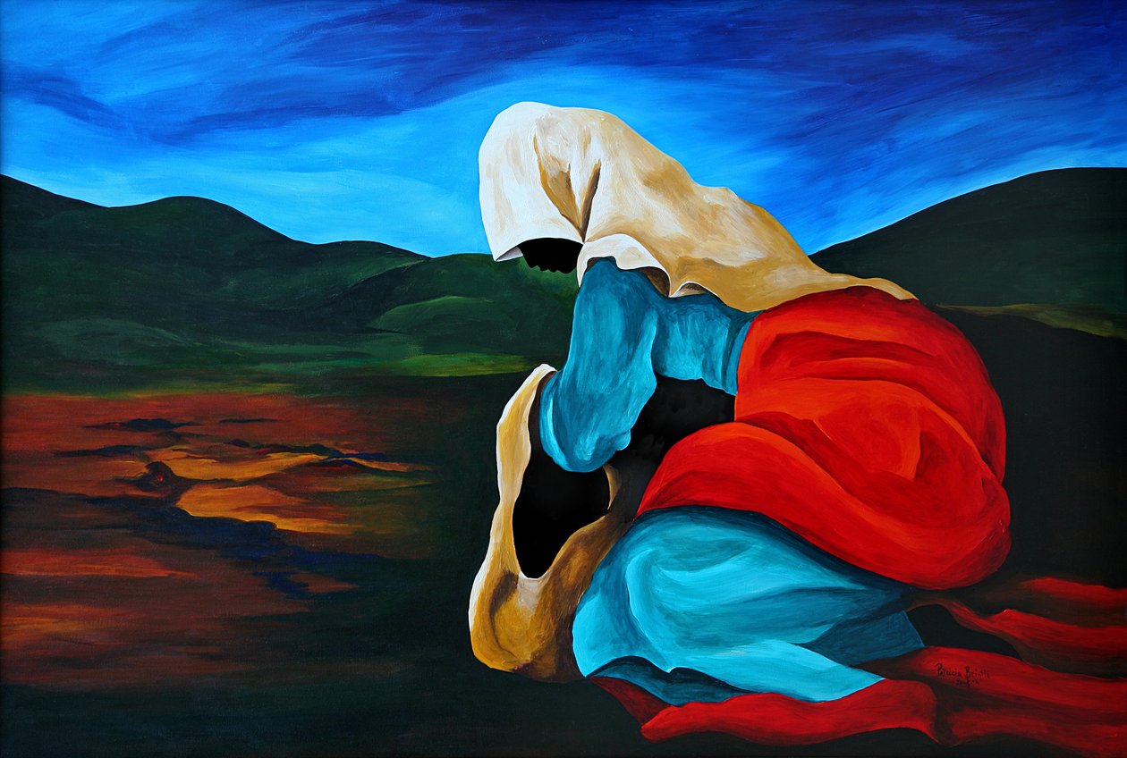 Defilee la folle, 2008 (akryl på masonit) af Patricia Brintle