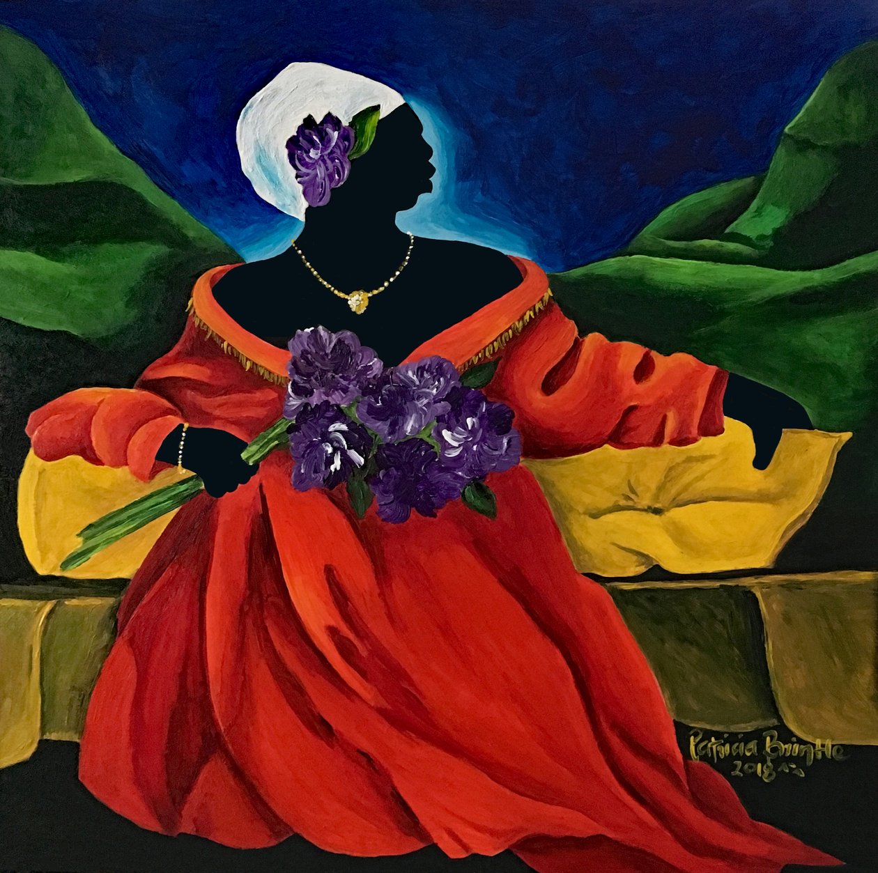 Lydia, 2018 (akryl på træ) af Patricia Brintle