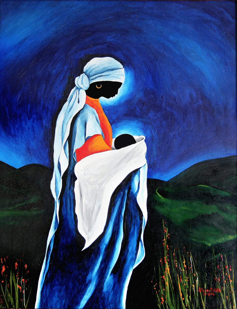 Madonna og barn - Beloved Son, 2008 (akryl på træ) af Patricia Brintle