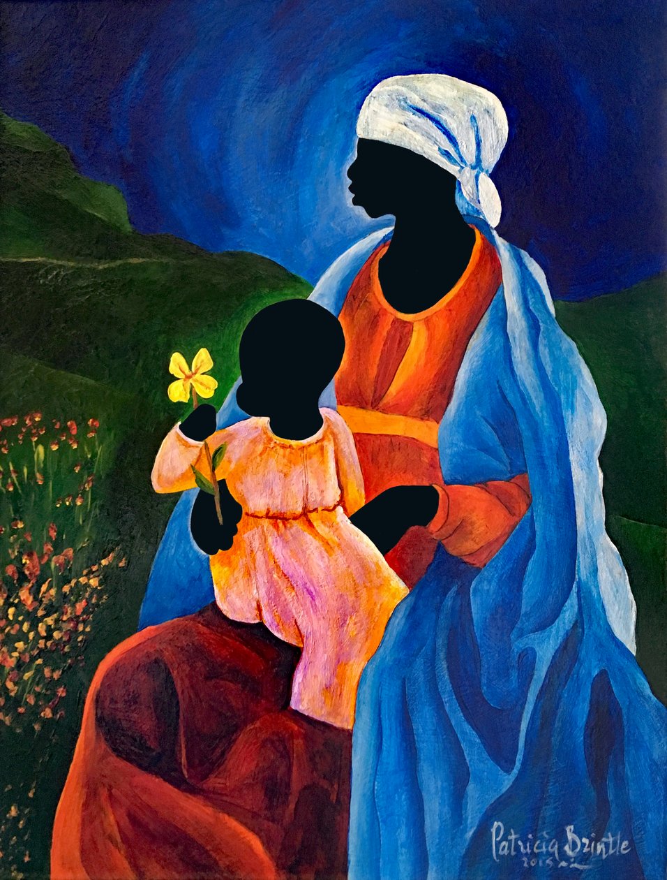 Madonna og kornelens barn, 2015 (akryl på masonit) af Patricia Brintle