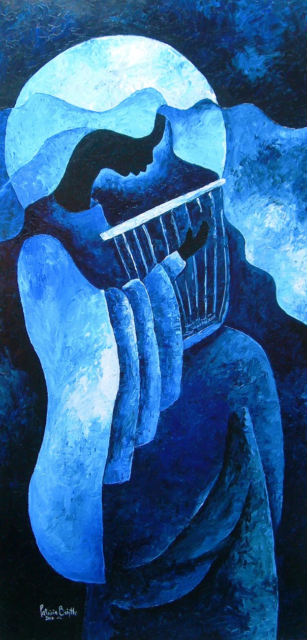 Hellig melodi, 2012 (akryl på træ) af Patricia Brintle
