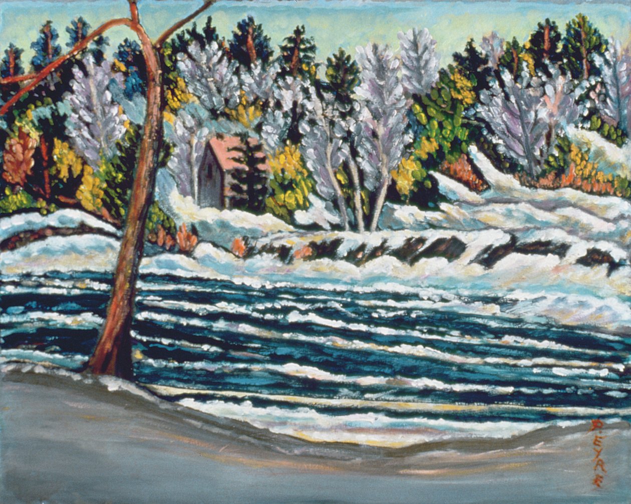 Vintertø, Gatineau-floden af Patricia Contemporary Artist Eyre