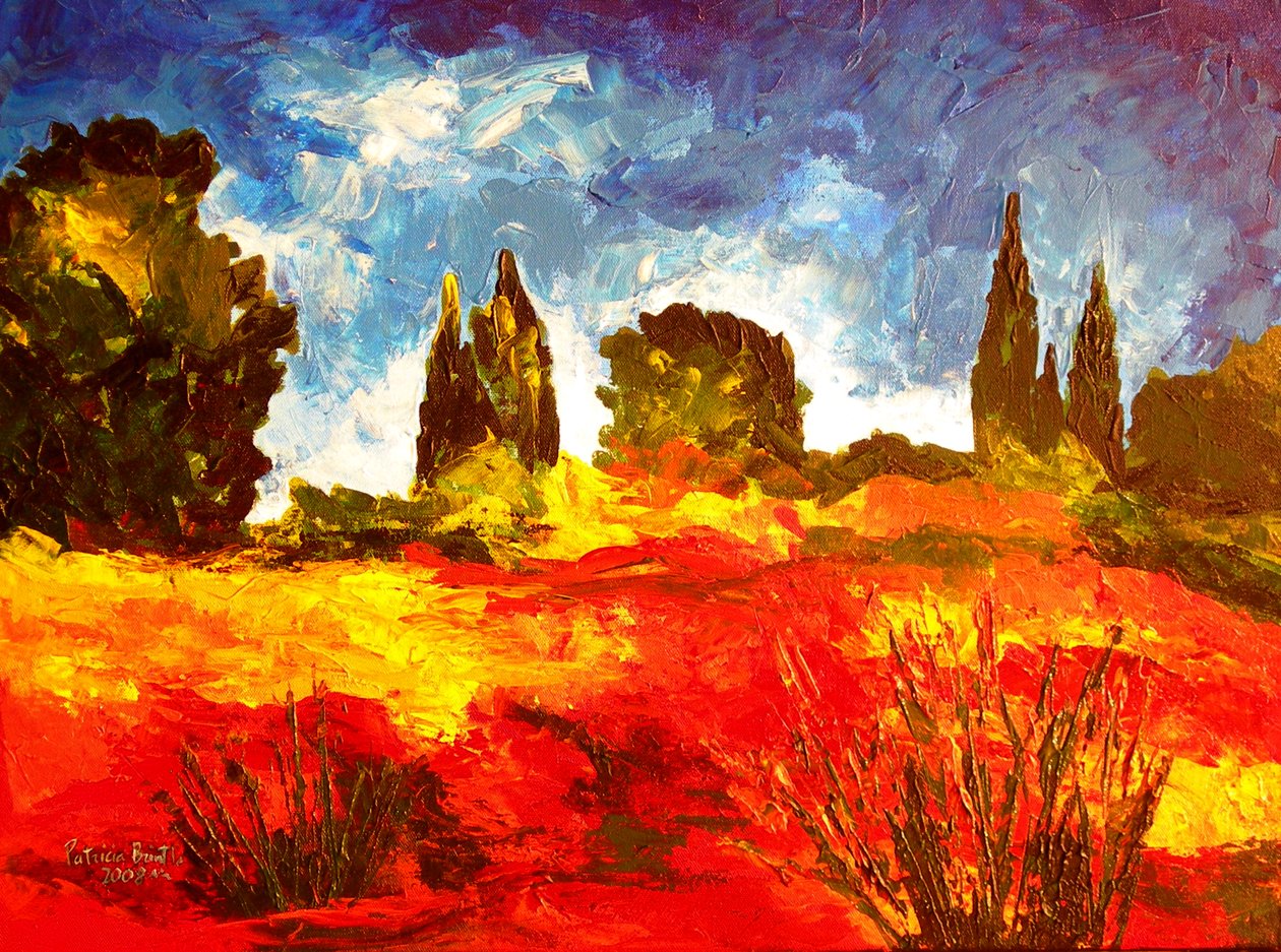 Autumn Breeze, 2008 (akryl på lærred) af Patricia Brintle