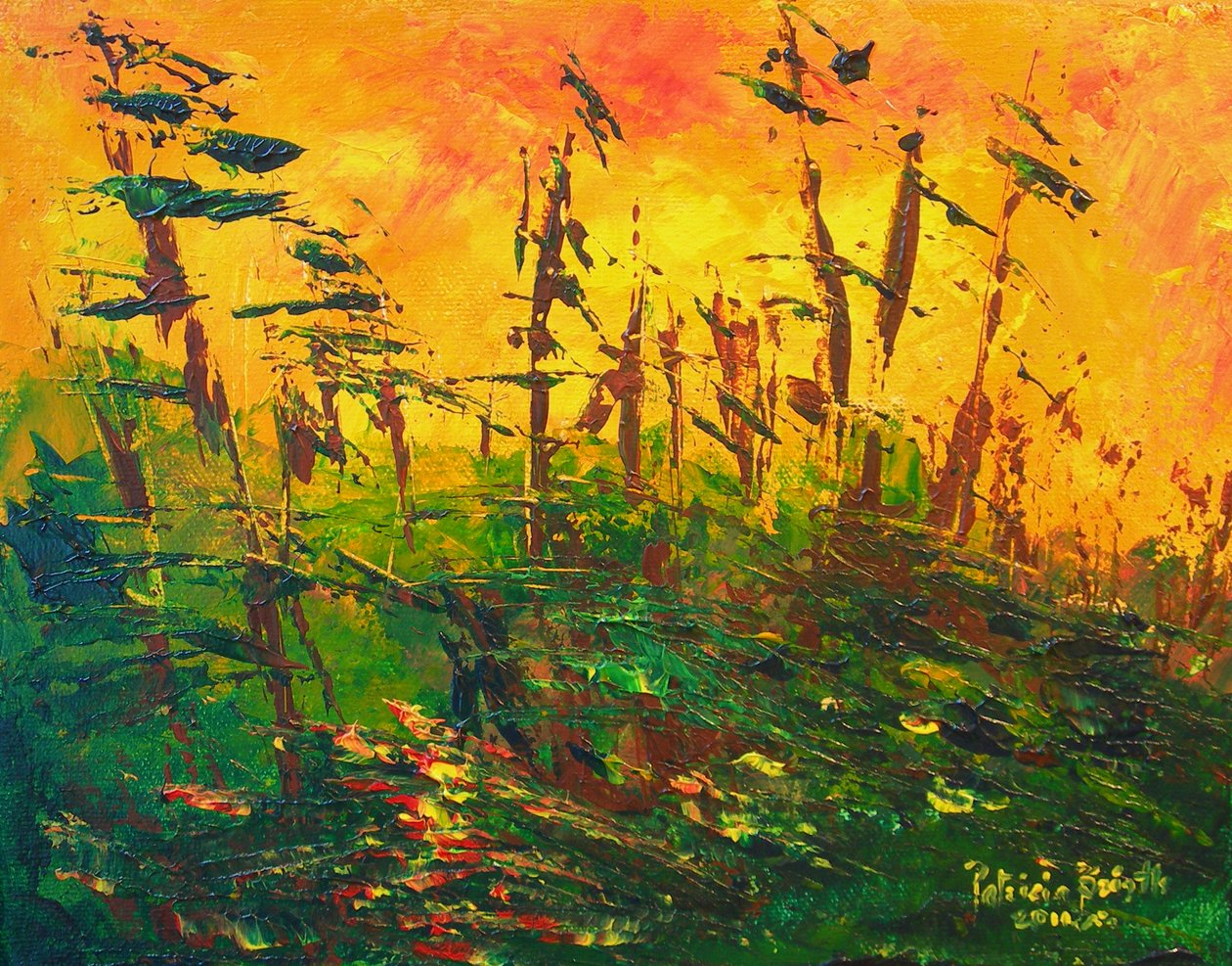Bayou, 2011 (akryl på lærred) af Patricia Brintle