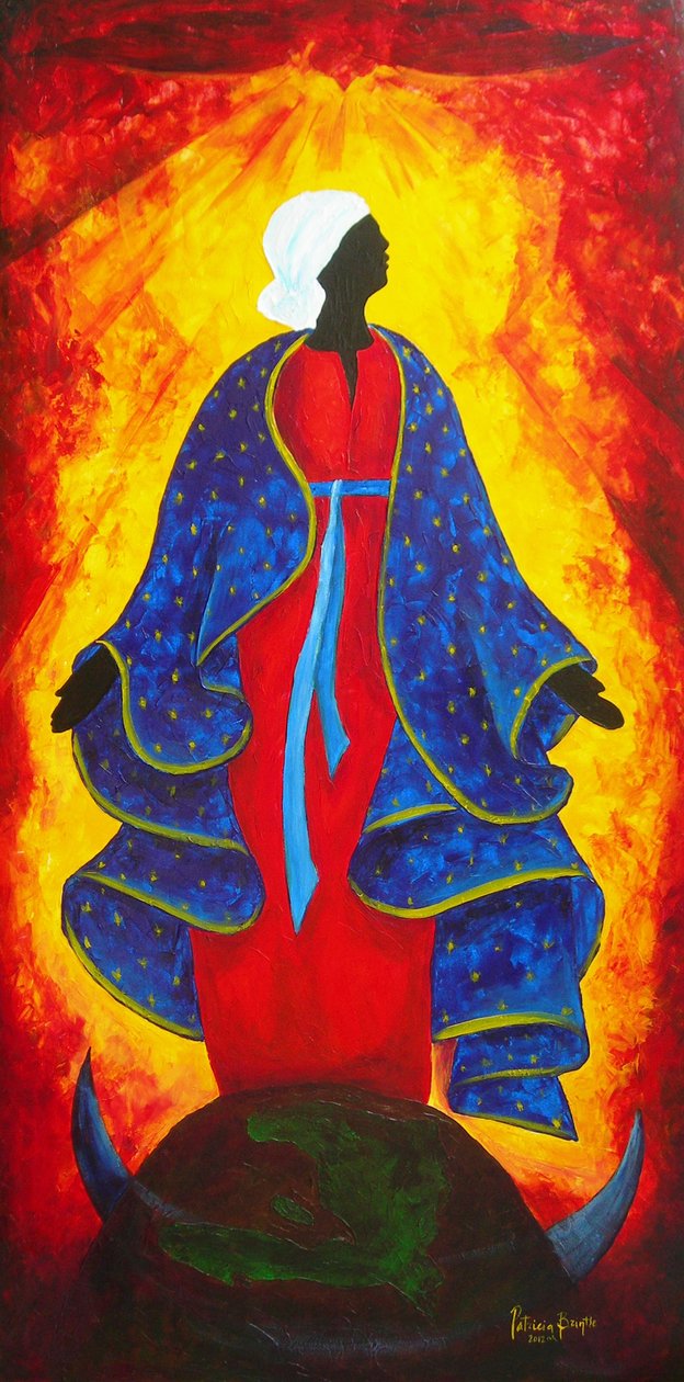 Madonna Hope of Haiti, 2012 (akryl på lærred) af Patricia Brintle