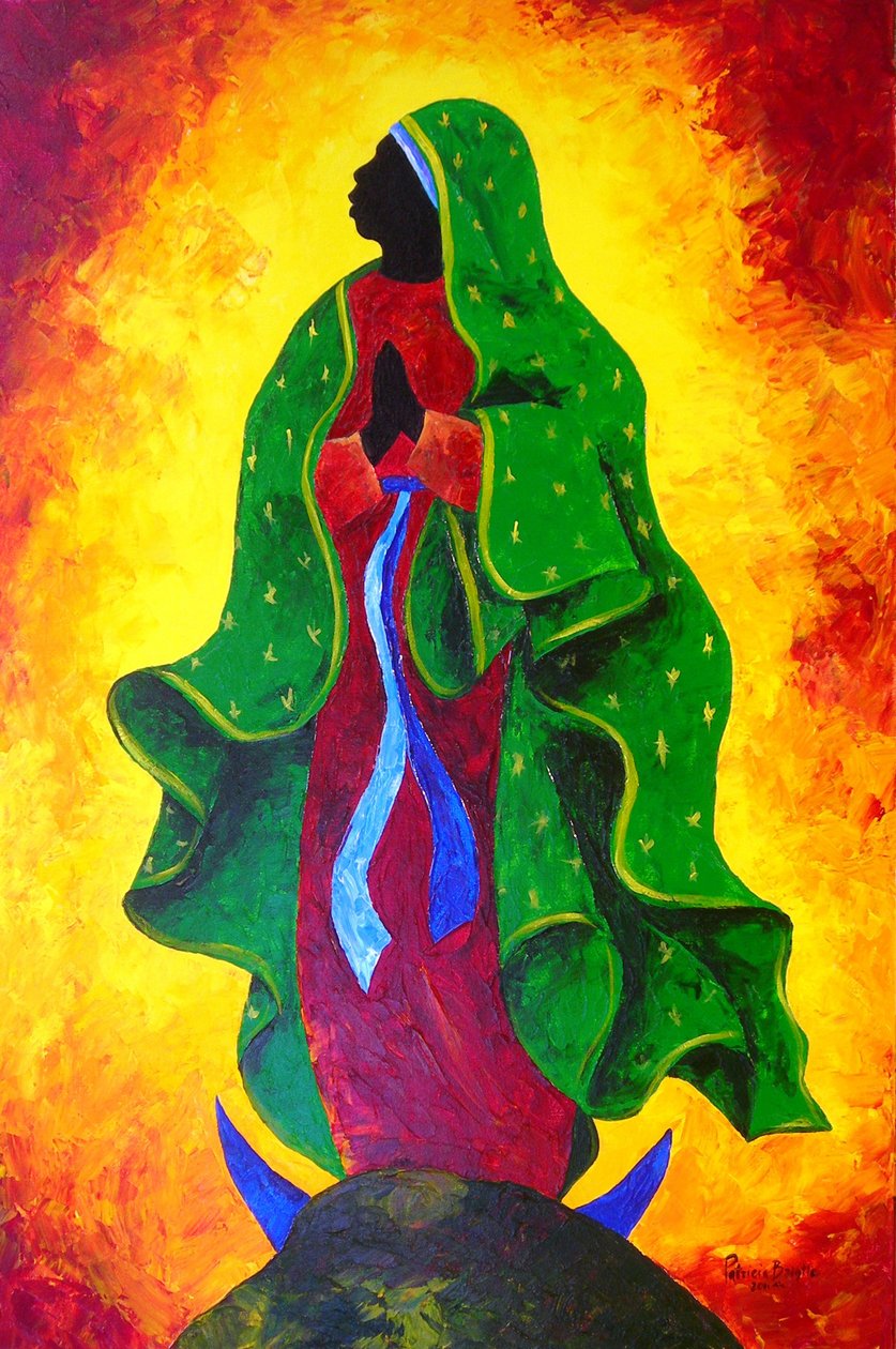 Our Lady of Guadalupe - Our Hope, 2011 (akryl på lærred) af Patricia Brintle