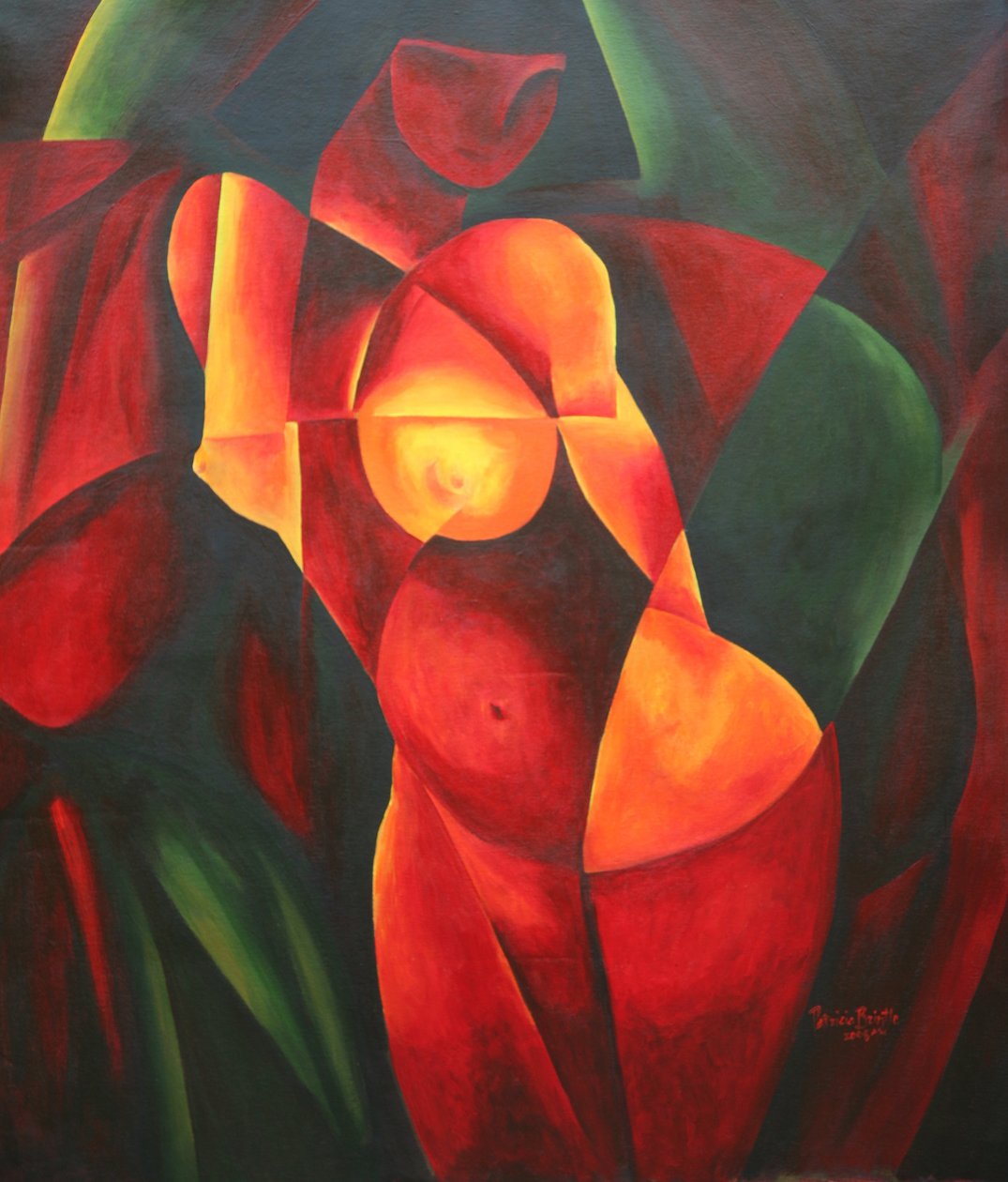 Rideau Vert, 2008 (akryl på lærred) af Patricia Brintle
