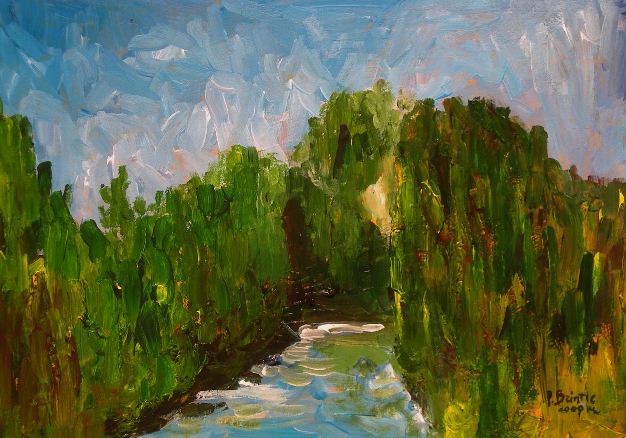 Winding river, 2009 (akryl på træ) af Patricia Brintle