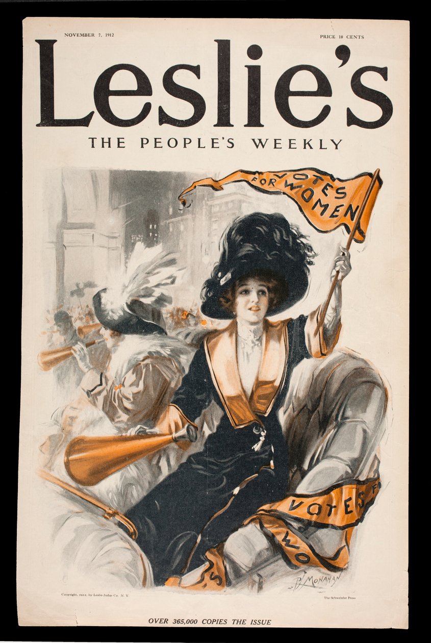 Votes for Women, forside af Leslies The Peoples Weekly, 7. november 1912 af Patrick J. Monahan