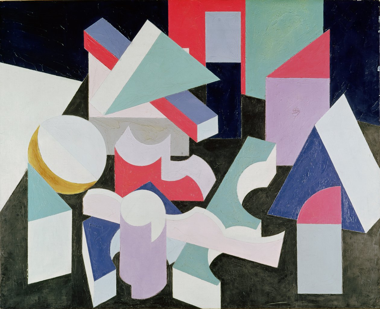 Komposition, ca. 1923-26 (olie og farveblyant på lærred) af Patrick Henry Bruce