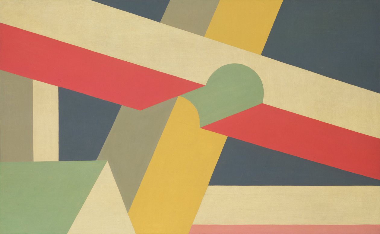 Tværbjælker, 1928-32 (olie og blyant på lærred) af Patrick Henry Bruce