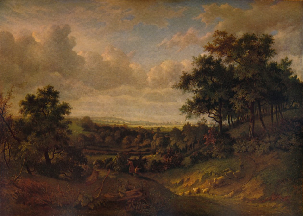 Udsigt over Themsen: Greenwich i det fjerne, 1820 af Patrick Nasmyth