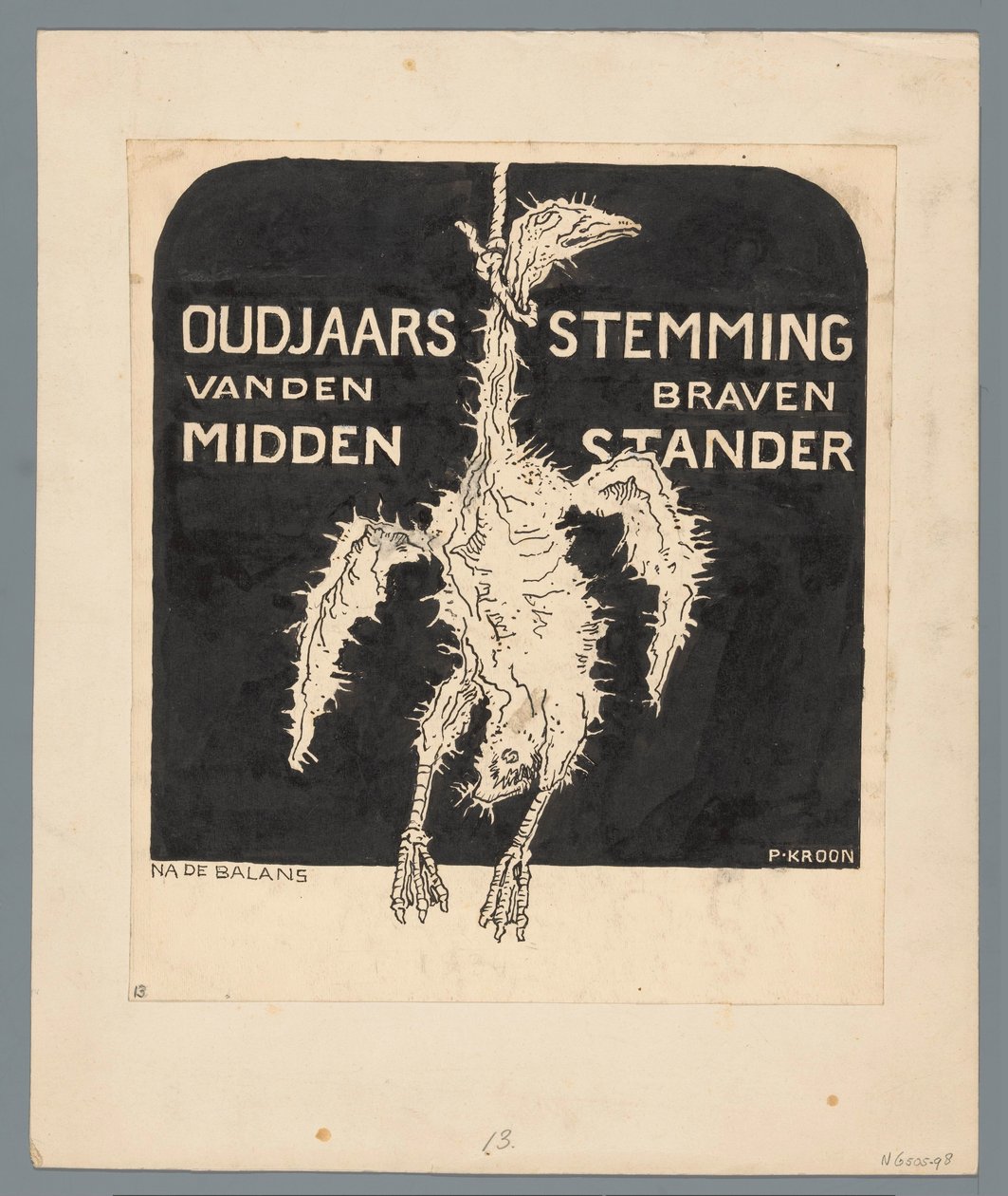 Skaldet udvalgt håndværker Nytårsstemning for den modige middelklasse (titel på objekt) af Patricq Kroon (signed by artist)