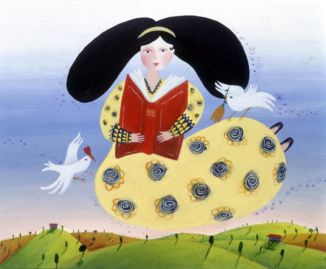 Pige med fugle - illustration af Patrizia La Porta af Patrizia La Porta