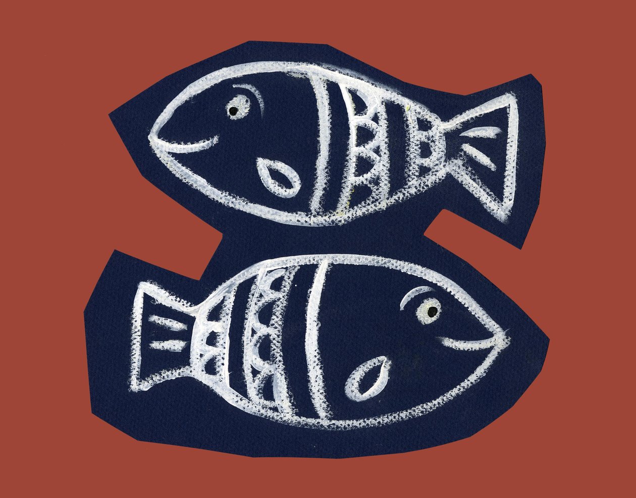 Horoskop: fiskens tegn. Illustration af P. La Porta. af Patrizia La Porta