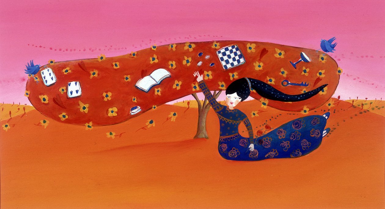 Ung pige har træet - illustration af Patrizia La Porta af Patrizia La Porta