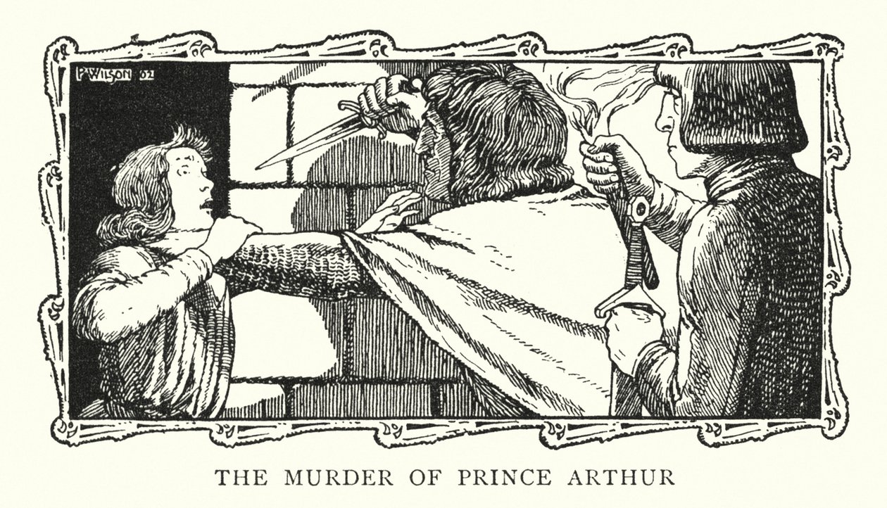 Mordet på prins Arthur (litografi) af Patten (after) Wilson