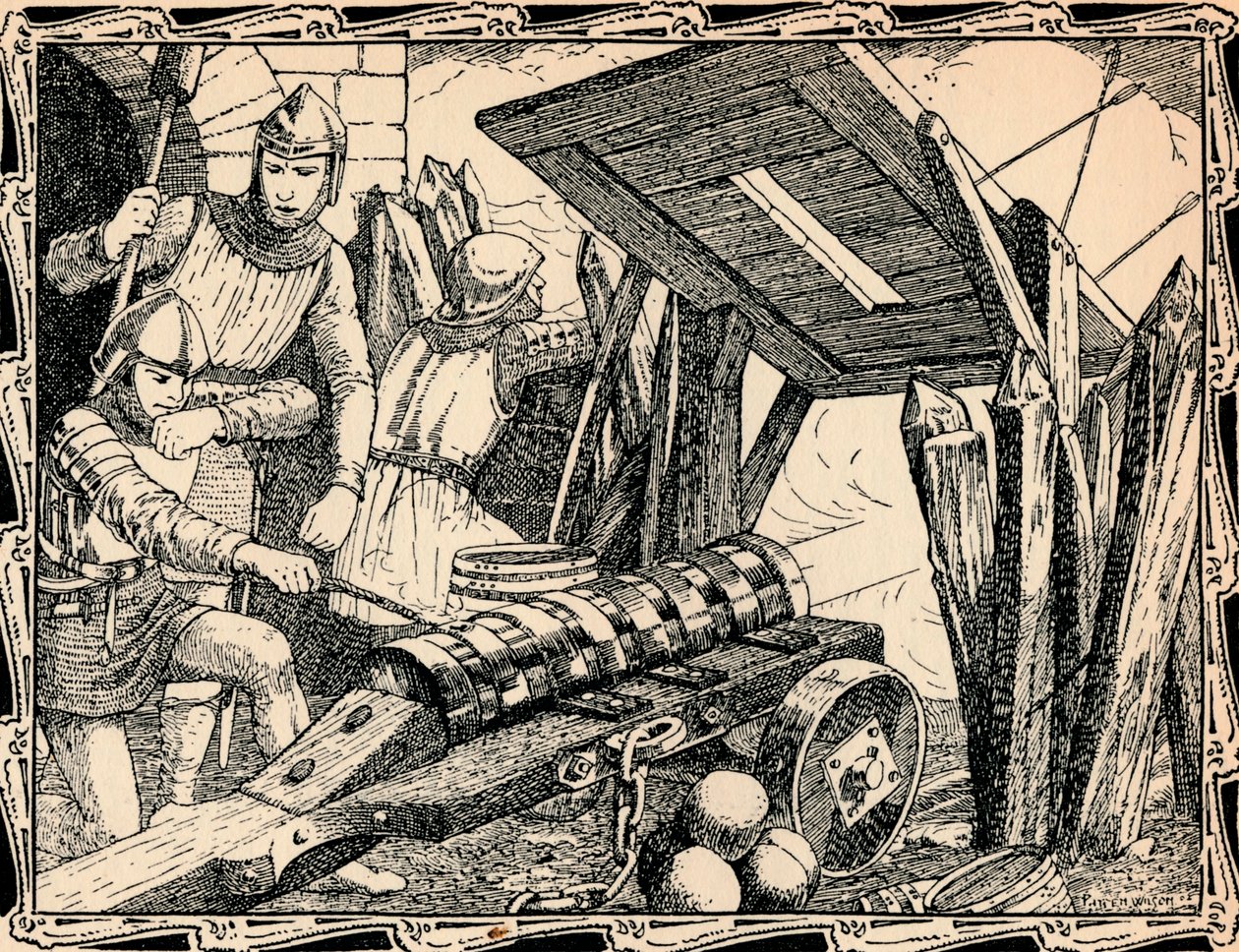 Den første kanon ved Crecy, 1902 af Patten Wilson