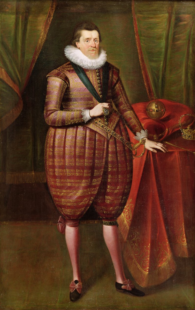 James VI af Skotland og I af England (1566-1625), c.1618 af Paul van Somer