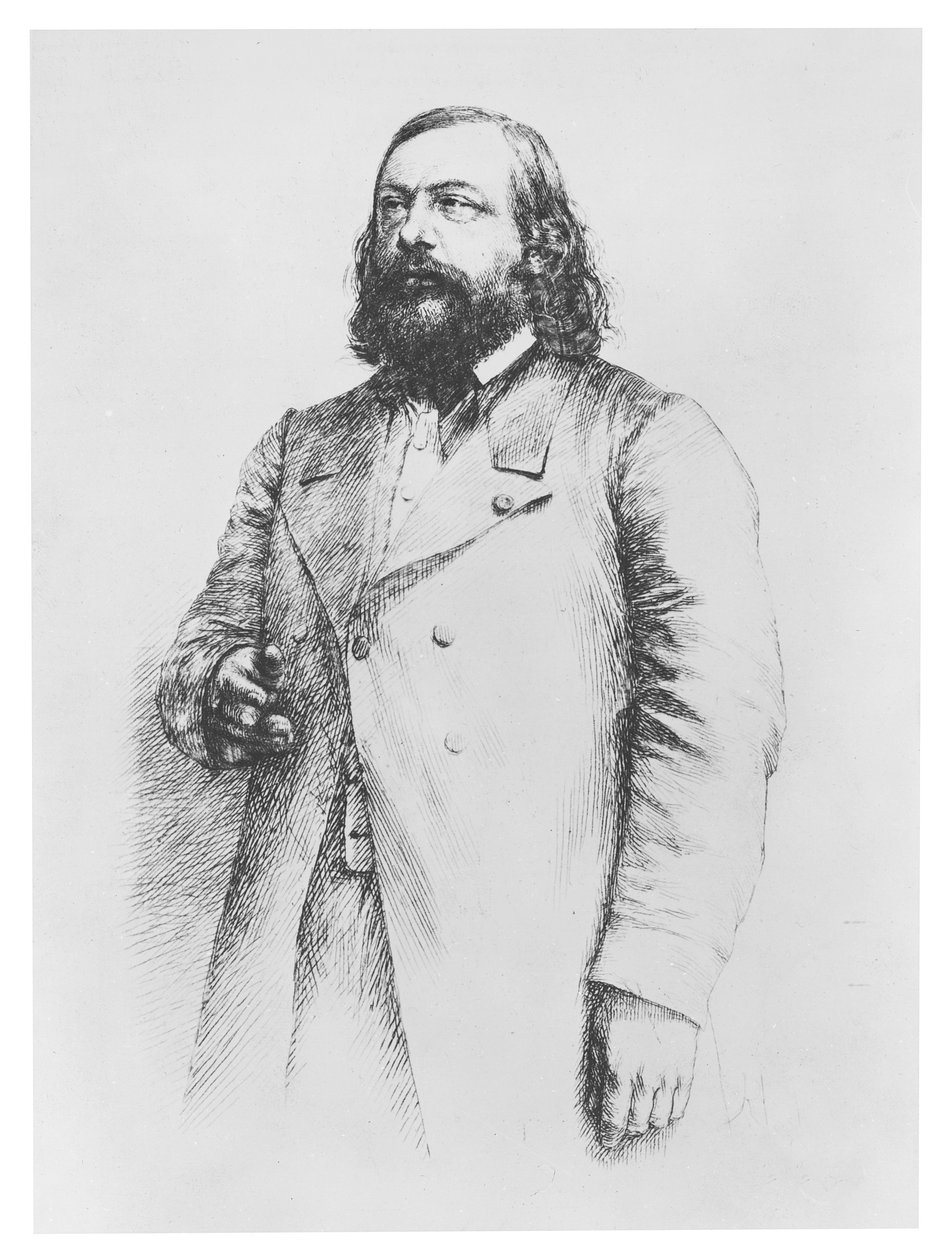 Théophile Gautier, 1864 af Paul Adolphe Rajon