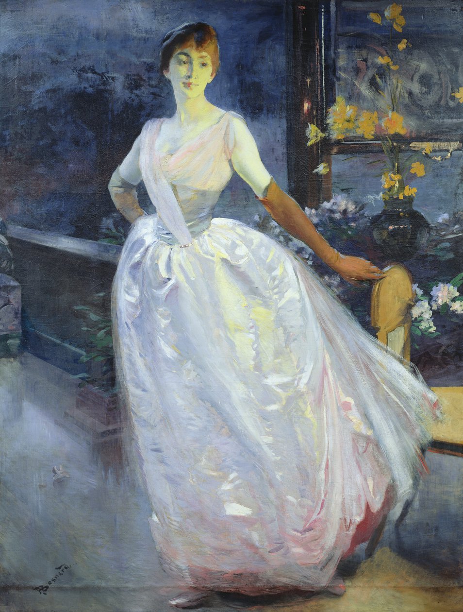 Portræt af kunstnerens hustru, Madame Roger Jourdain, ca. 1886 af Paul Albert Besnard