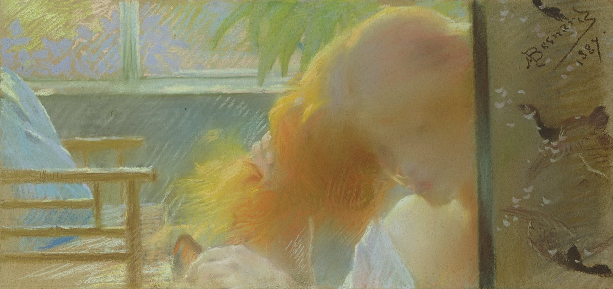 Modellen, 1887 (pastel) af Paul Albert Besnard