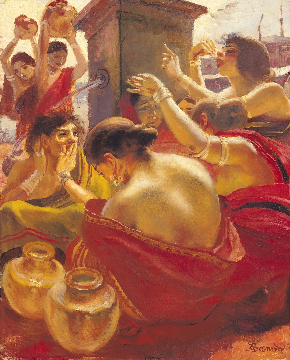 Kvinder fra Madura ved et springvand af Paul Albert Besnard