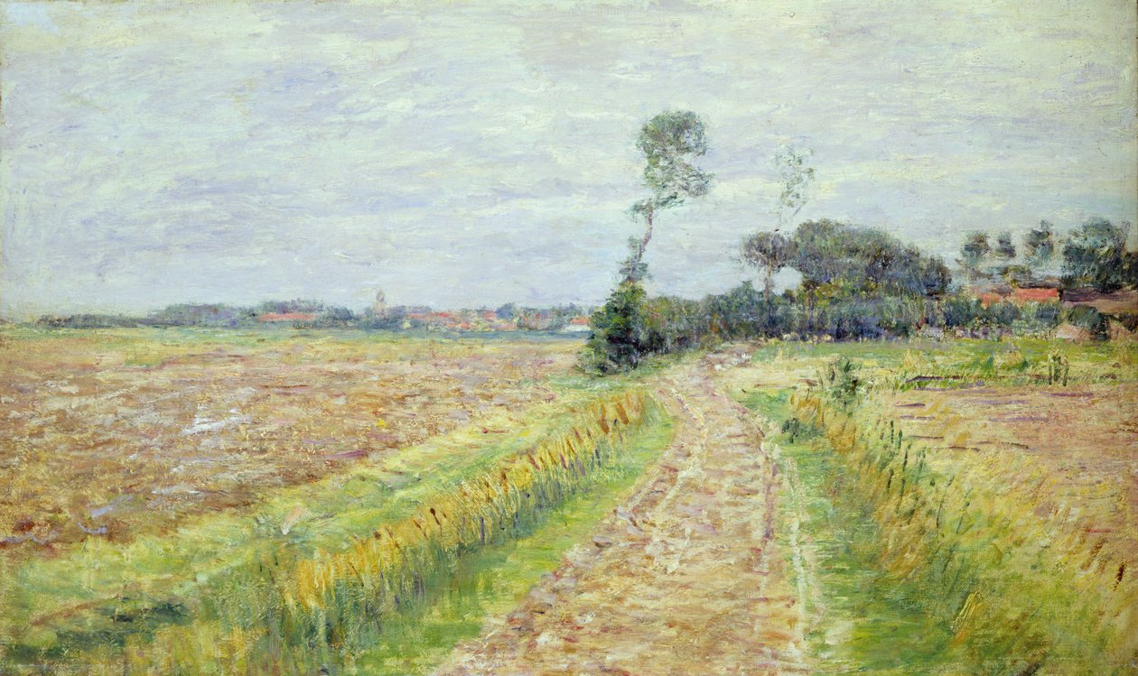 Holland, Landskab med høstede marker, 1890 af Paul Baum