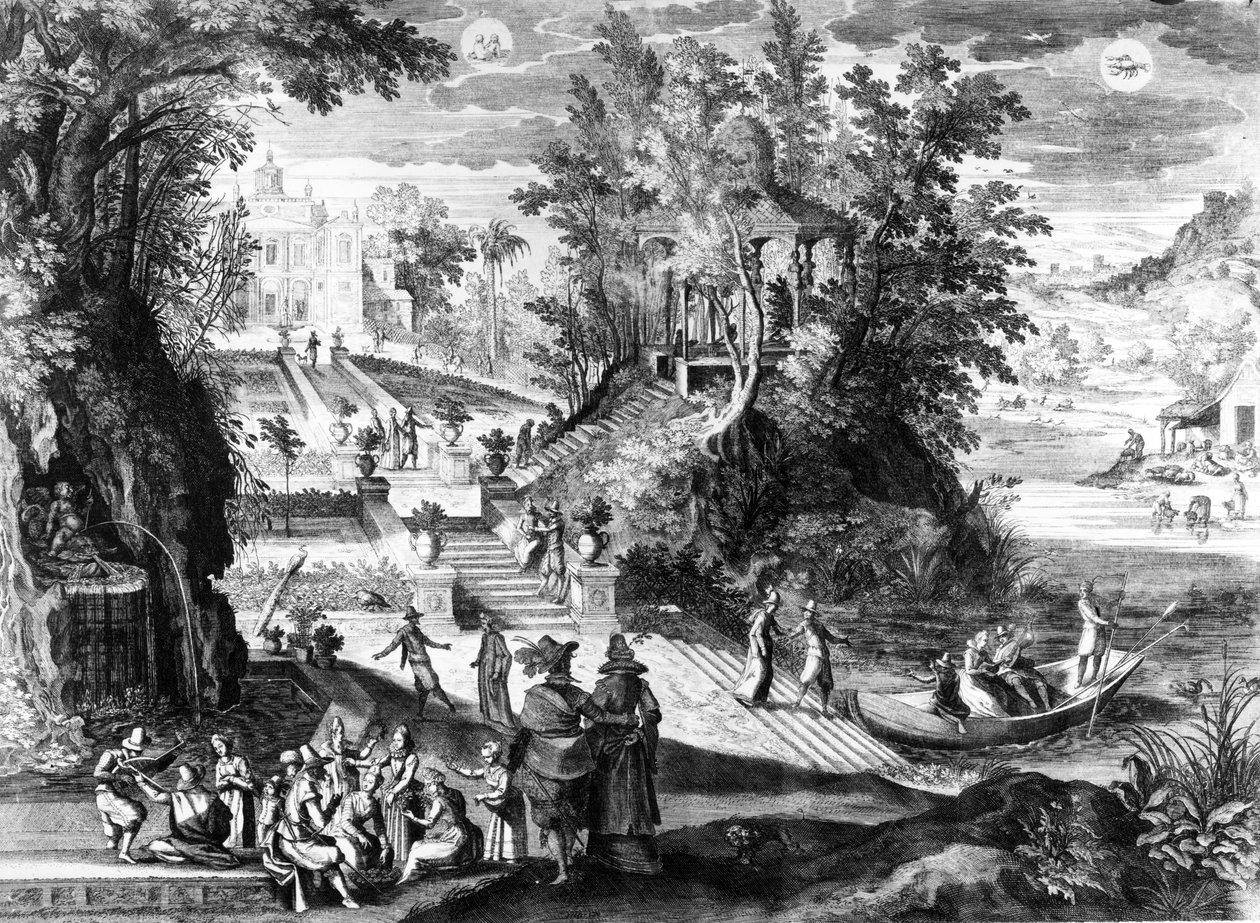 maj juni, tryk udført af Aegidius Sadler II, 1615 af Paul Bril