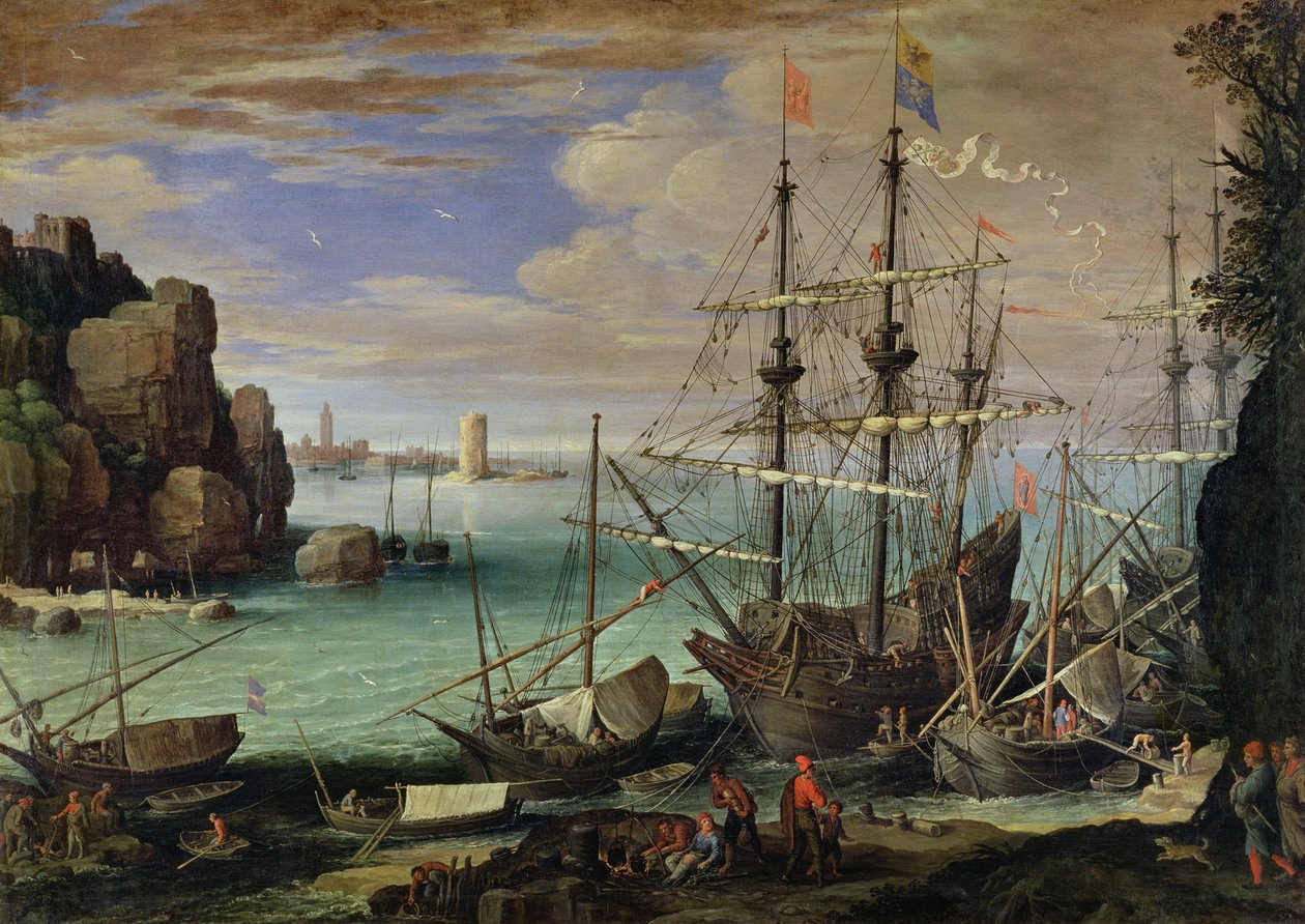 Scene af en Havn af Paul Bril