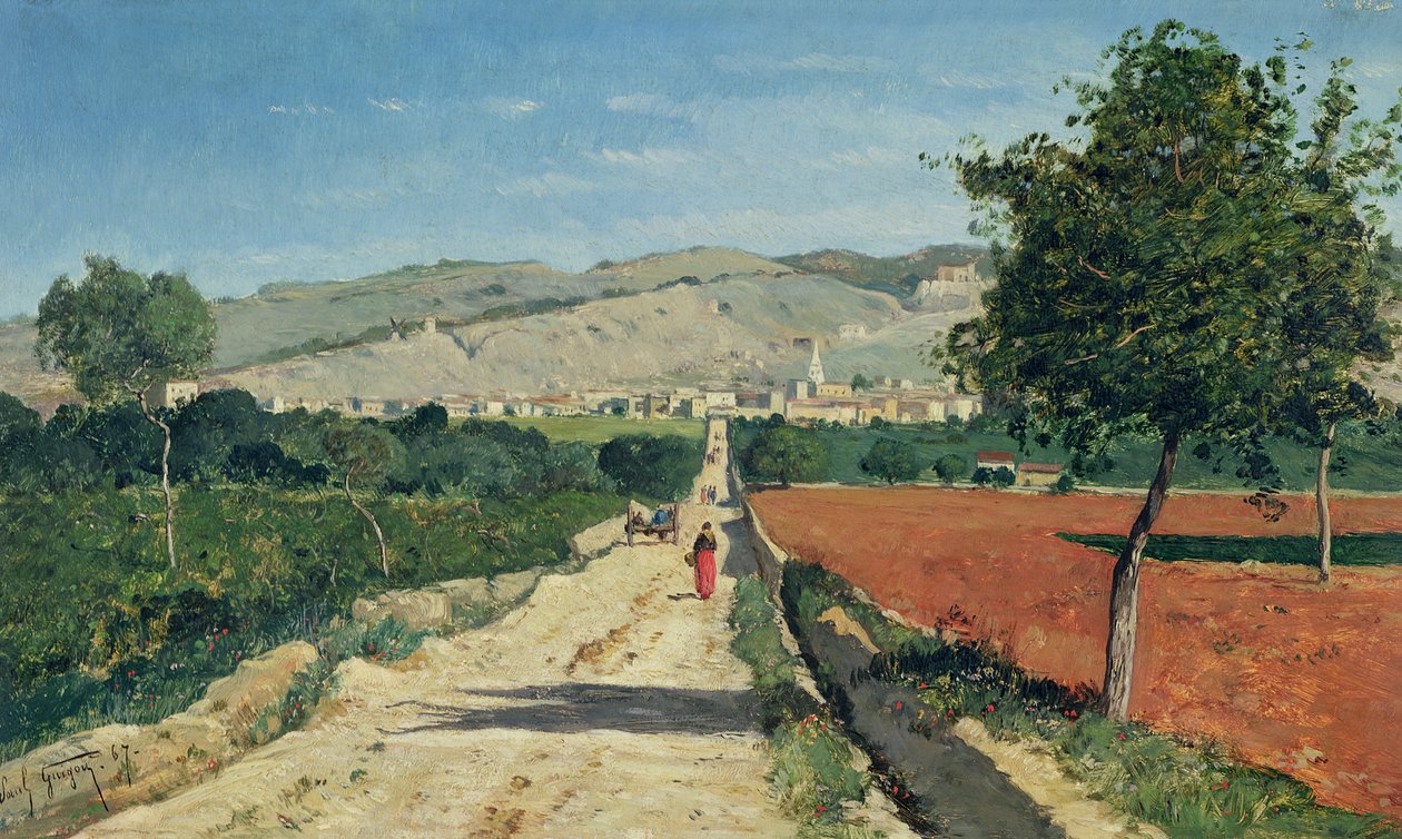 Landskab i Provence. Udsigt fra Saint-Saturnin-d