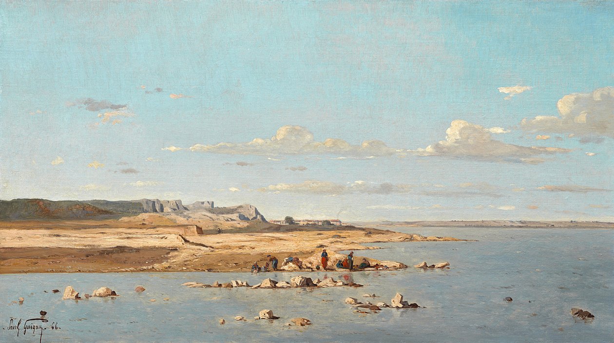 Vaskekvinder på bredden af Durance, 1866 af Paul Camille Guigou