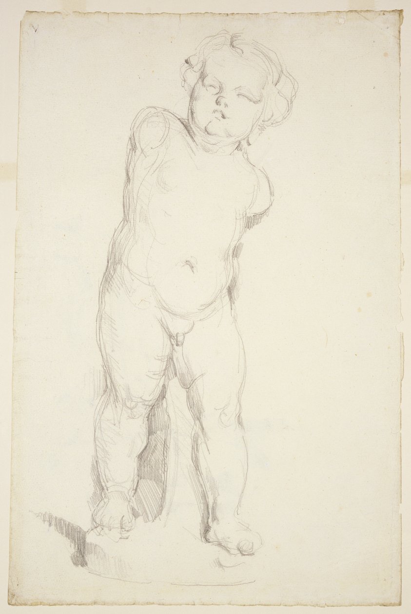 Amor i gips, 1890-95 (blyant på lagt papir) af Paul Cézanne