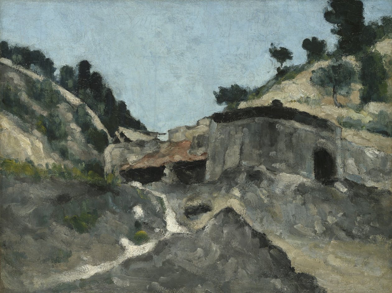 Landskab med vandmølle, c.1871 af Paul Cézanne