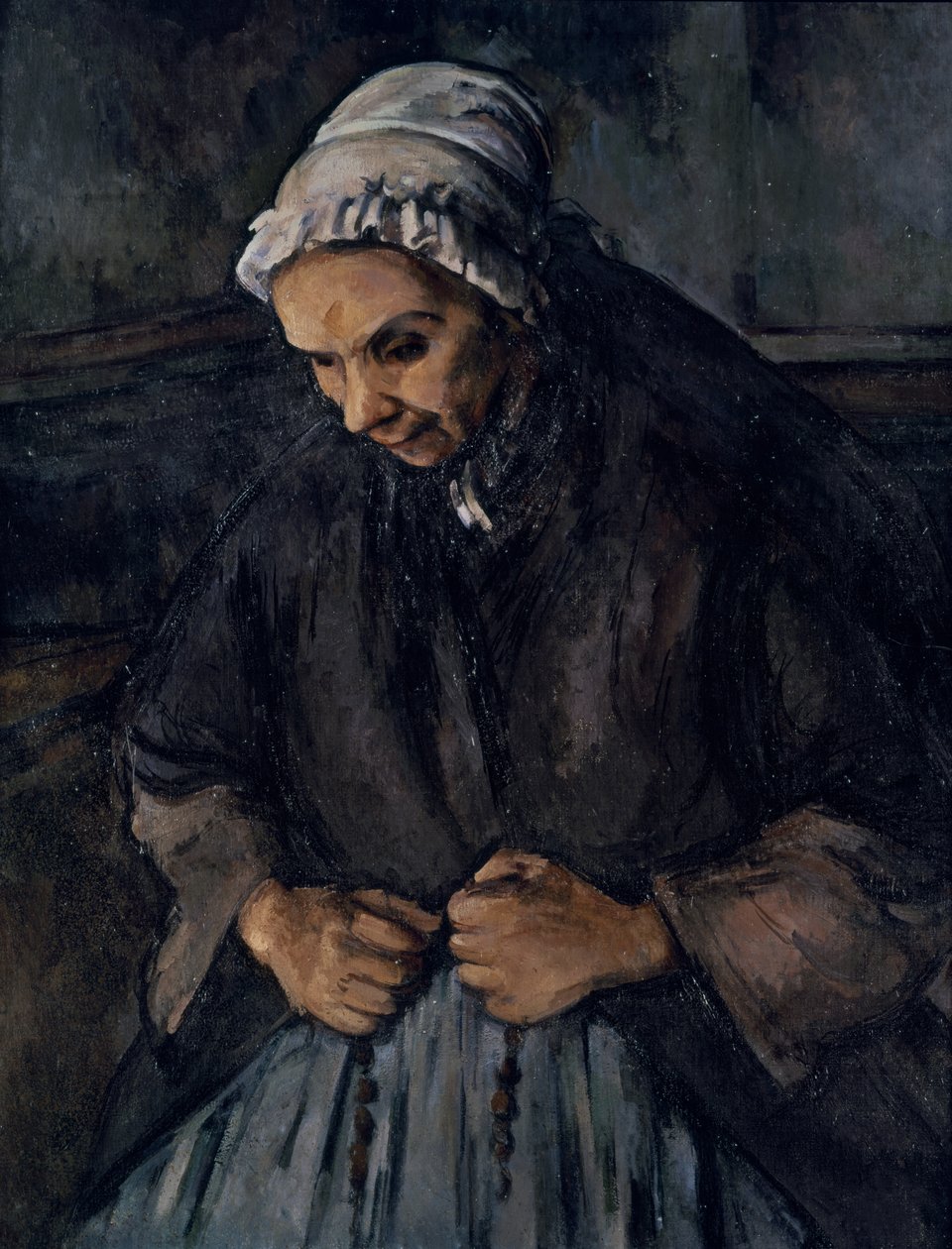 Gammel kvinde med rosenkrans, ca. 1896 af Paul Cézanne