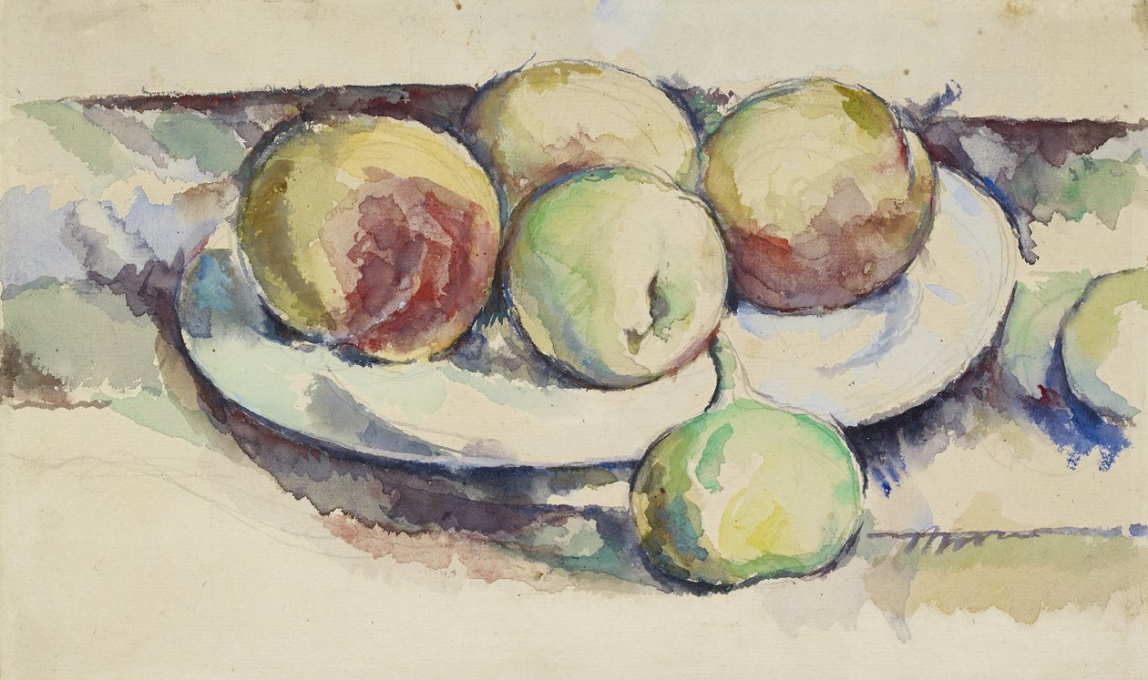Stilleben af ferskner og figner, 1800-tallet af Paul Cézanne