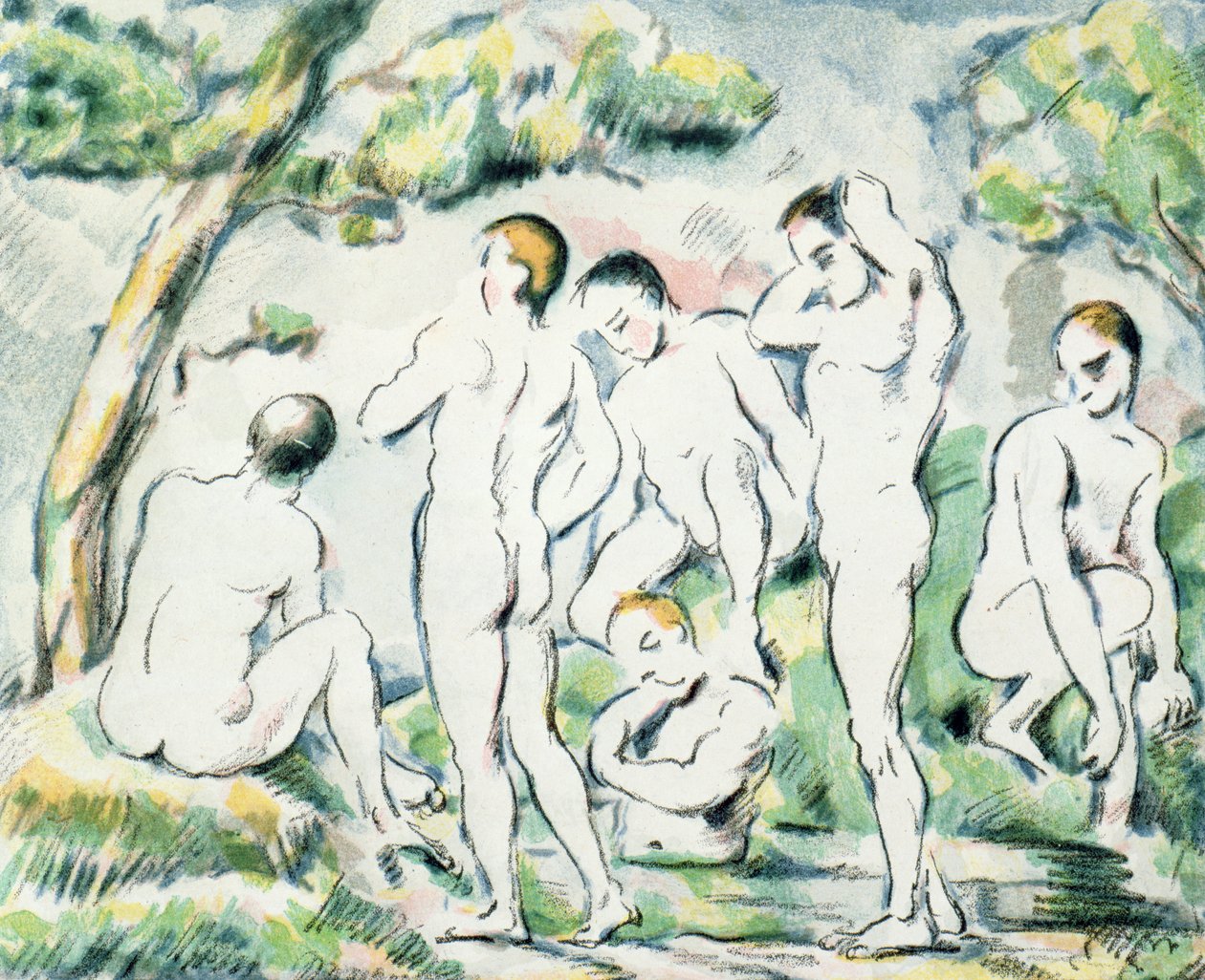De badende, lille tallerken 1897 af Paul Cézanne