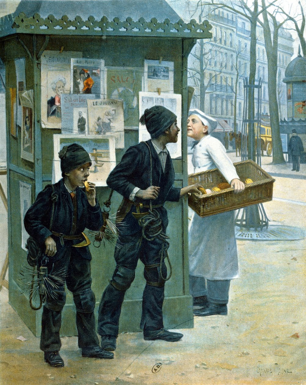 Skorstensfejere stjæler brød, 1897 af Paul Charles Chocarne Moreau