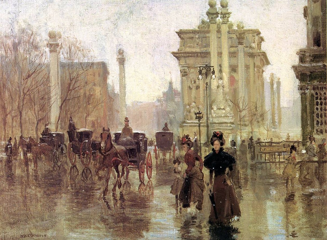 Dewey Arch, Madison Square Park, ca. 1900 af Paul Cornoyer