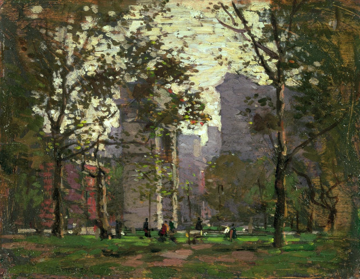 Washington Square, New York af Paul Cornoyer