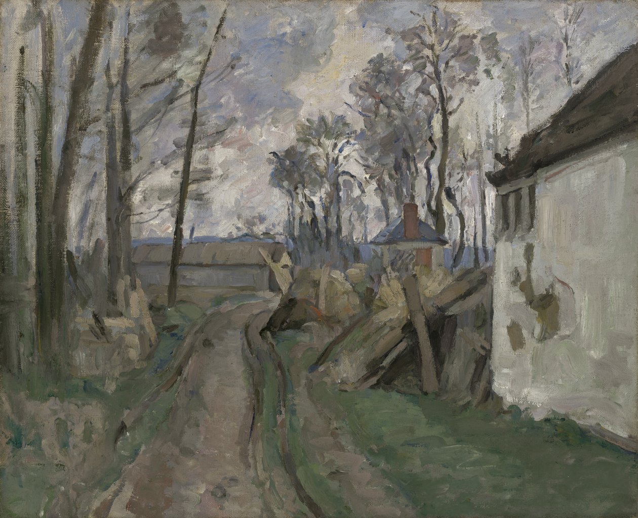 En landsbyvej nær Auvers, 1872-73 af Paul Cézanne
