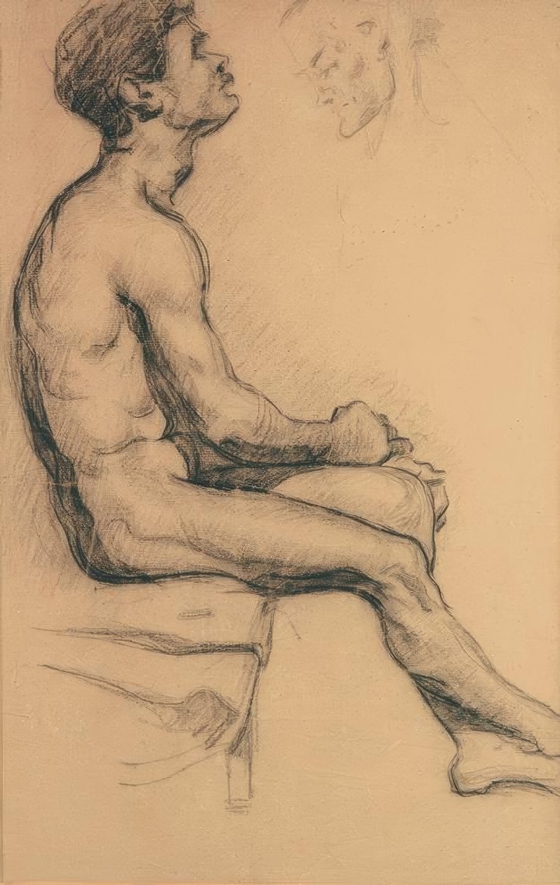 Nøgenstudie af en sort mand af Paul Cézanne