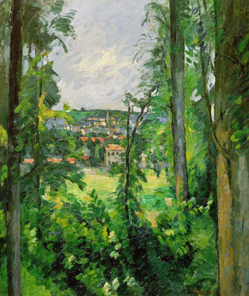 Auvers, udsigt over udkanten, ca.1875-77 af Paul Cézanne