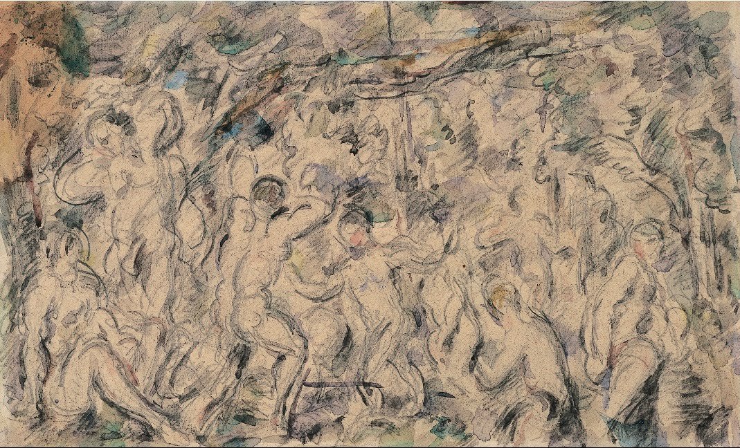 Badegæster af Paul Cézanne