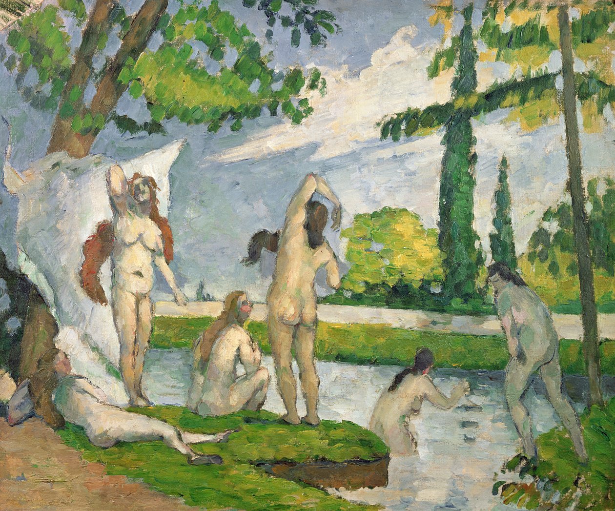 Badende, c. 1873-77 af Paul Cézanne
