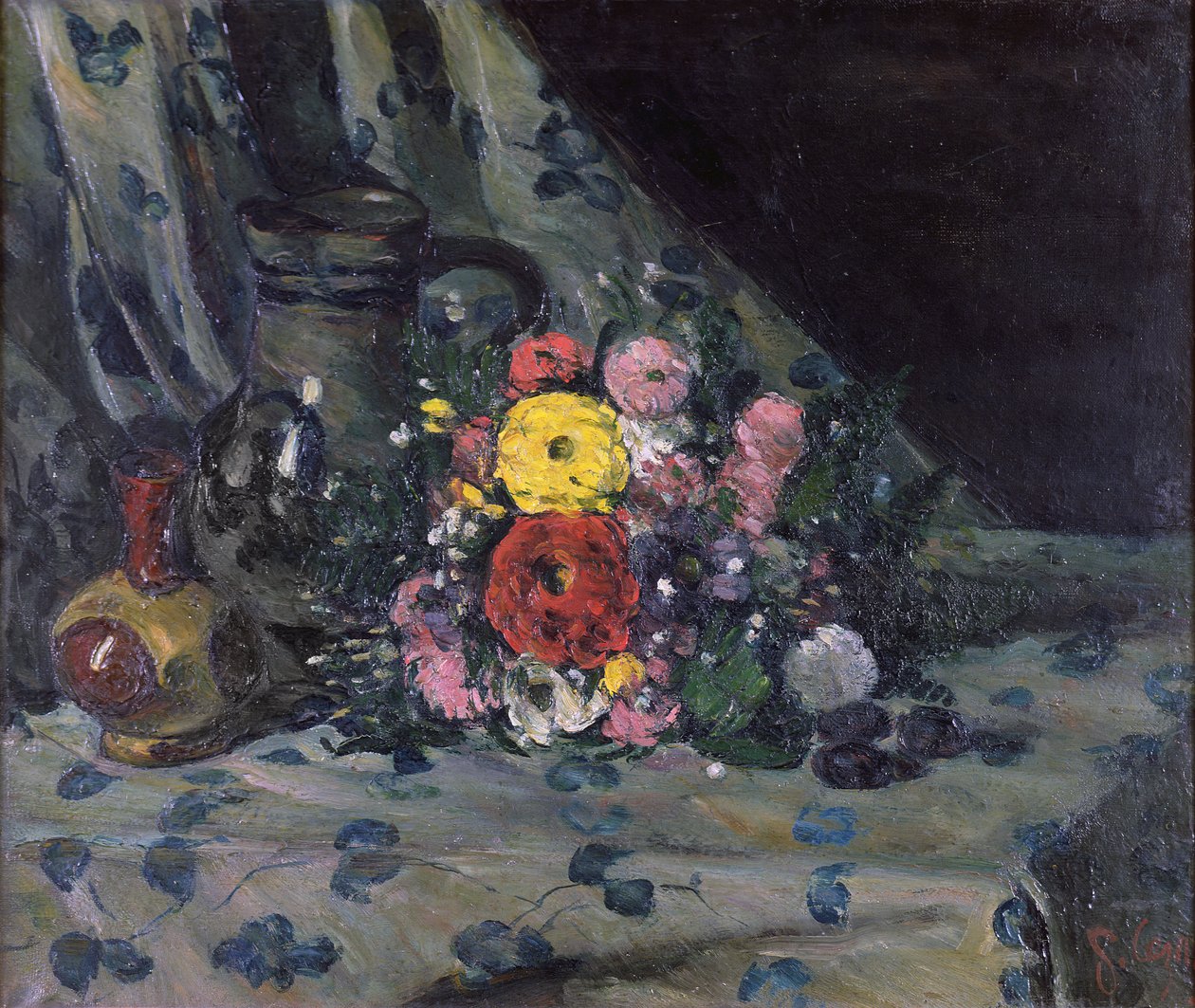 Buket af gule dahliaer, ca. 1873 af Paul Cézanne