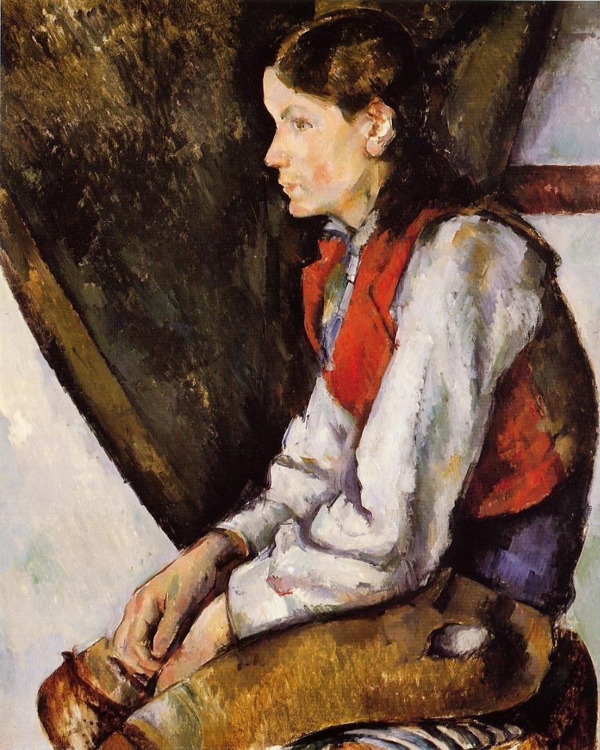 Dreng i en rød vest af Paul Cézanne
